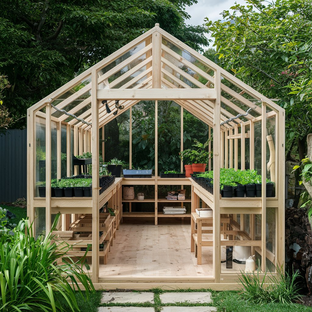 Seed starting station with heat mats and grow lights
