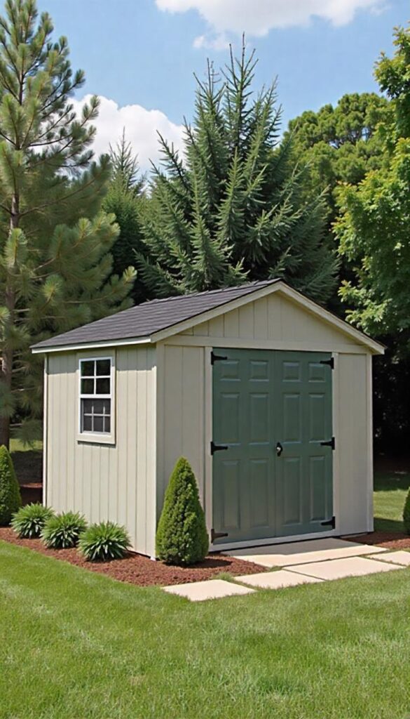 Camouflaged garden generator shed