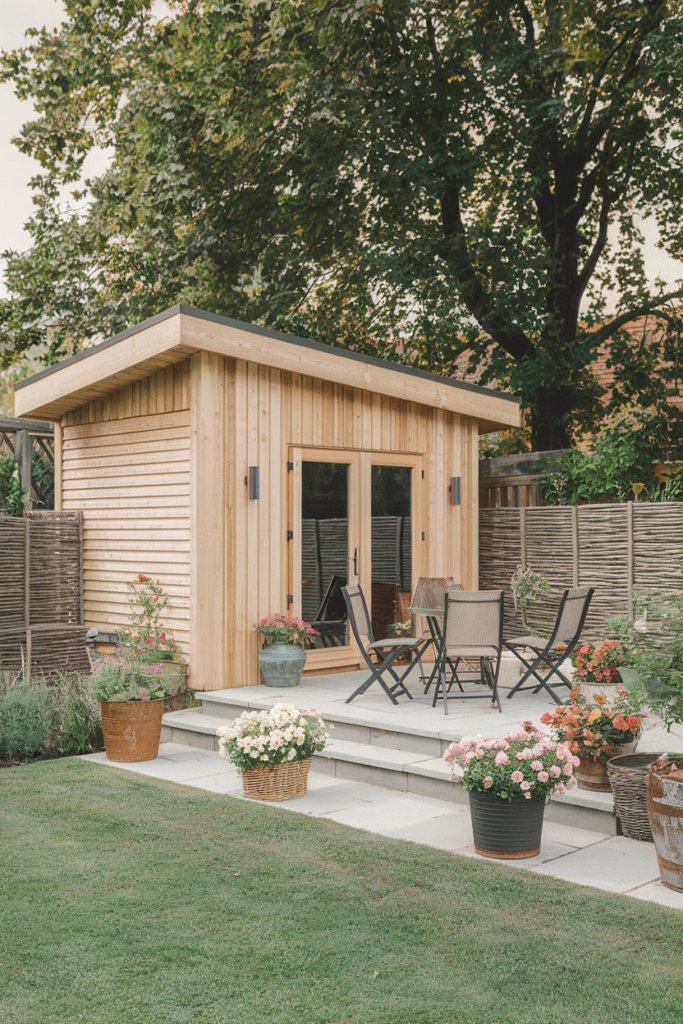 Shed covered with climbing vines
