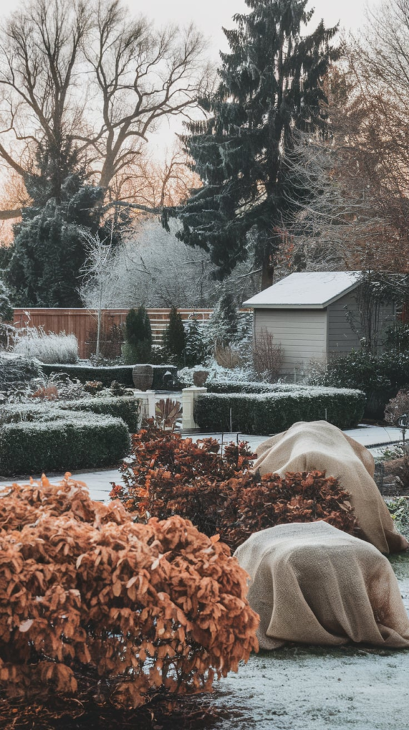 Vertical garden on shed wall