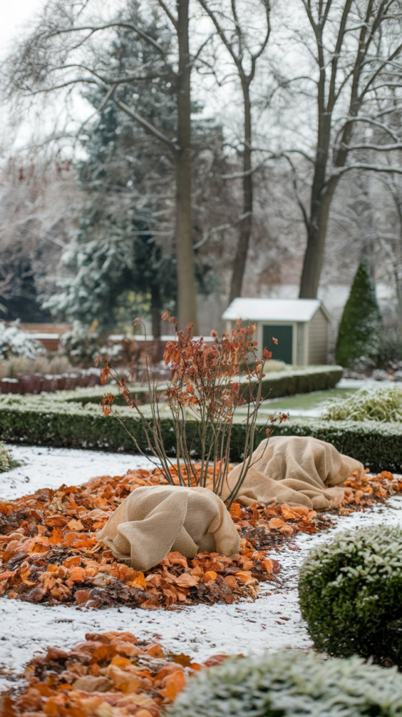 Pollinator garden near shed
