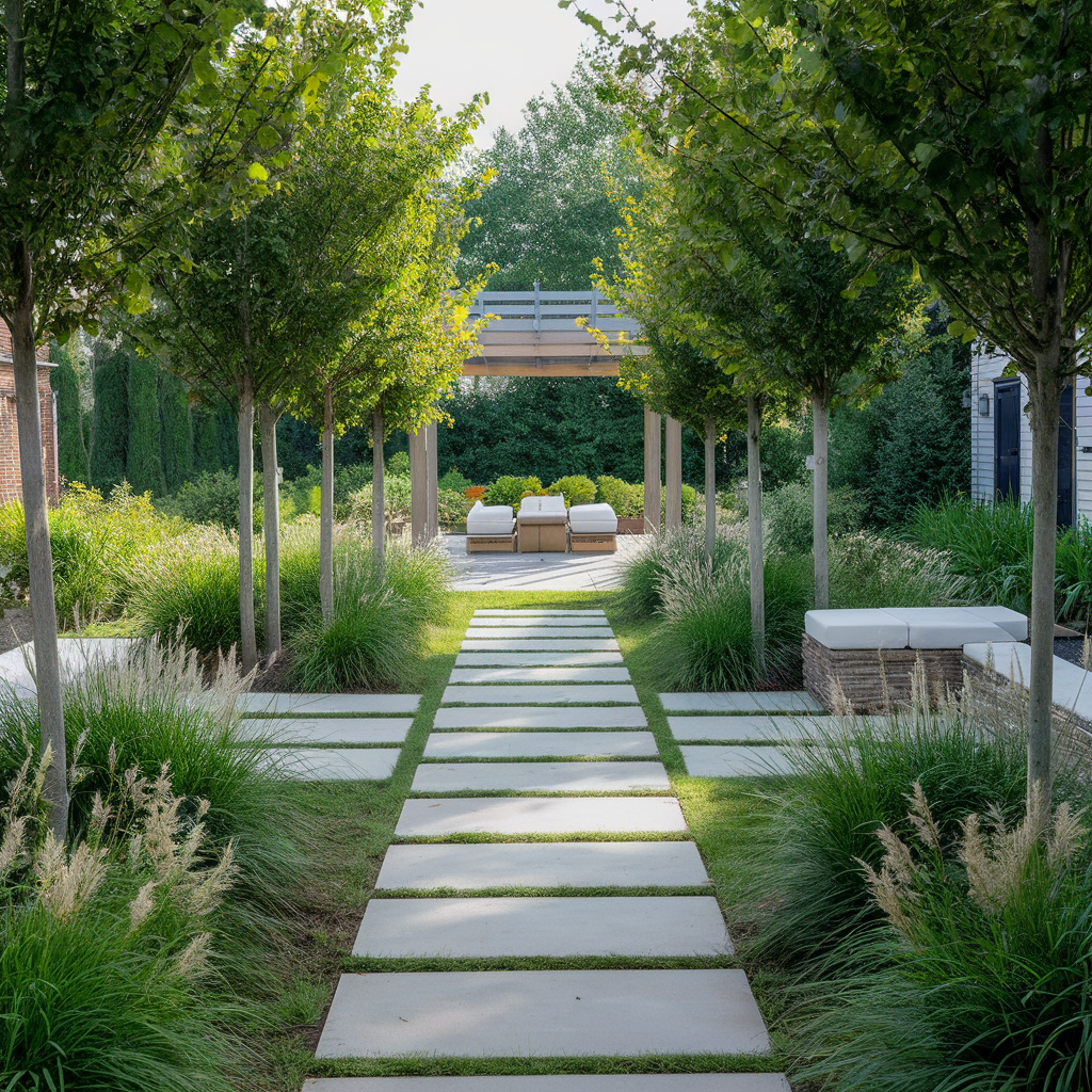Decorative fence behind garden shed
