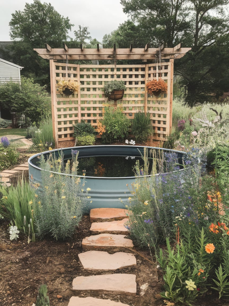 Minimalist modern stock tank pool