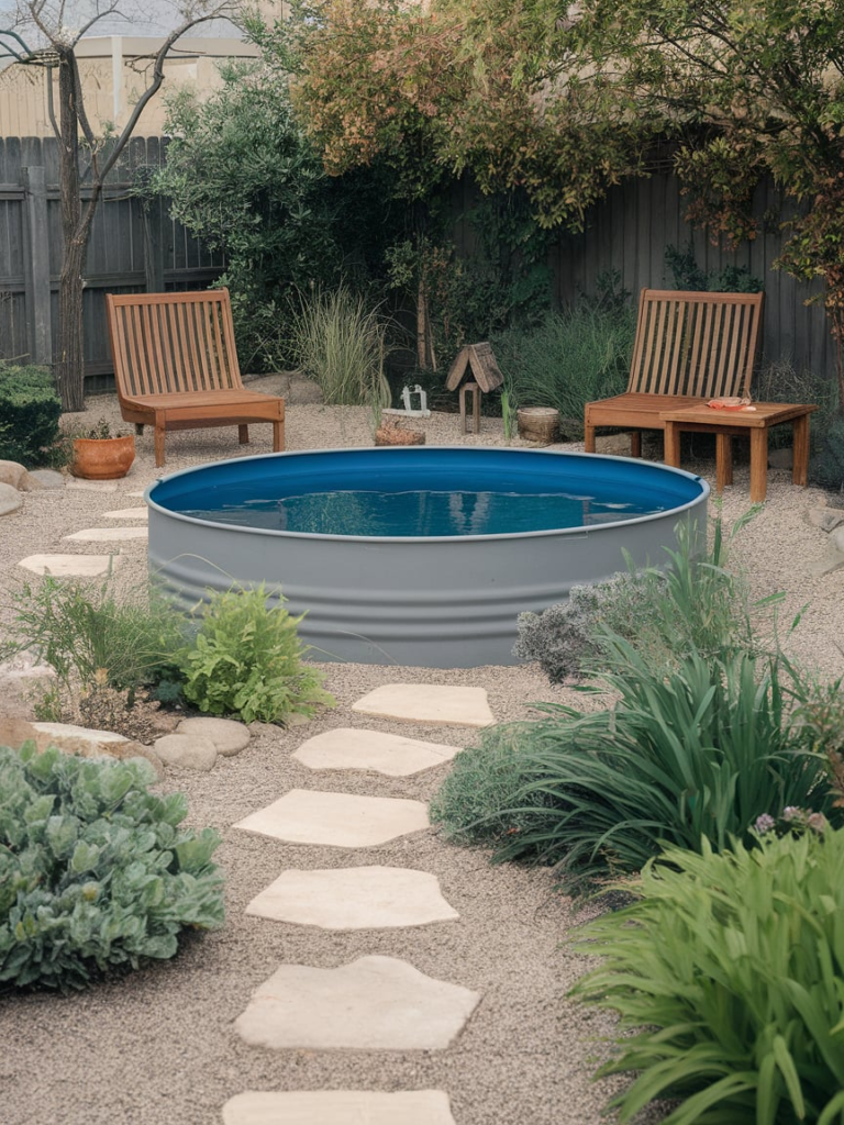 Farmhouse style stock tank pool