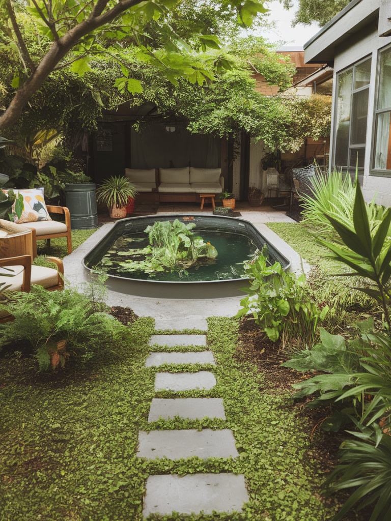 In-ground style stock tank pool