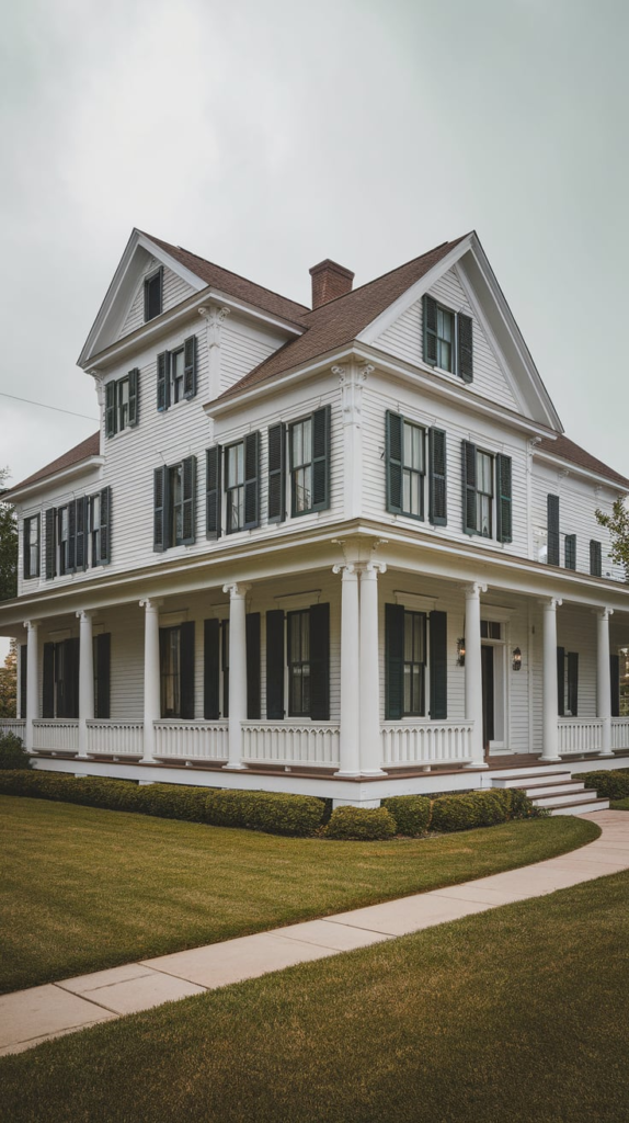 Farmhouse with brick accents