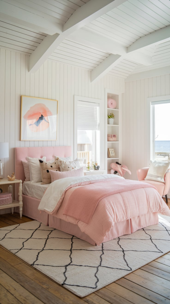 Open shelving in beach house