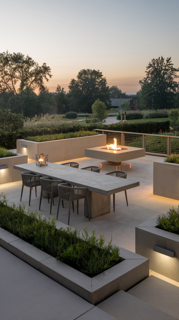 Japanese-Style Low Outdoor Dining Table