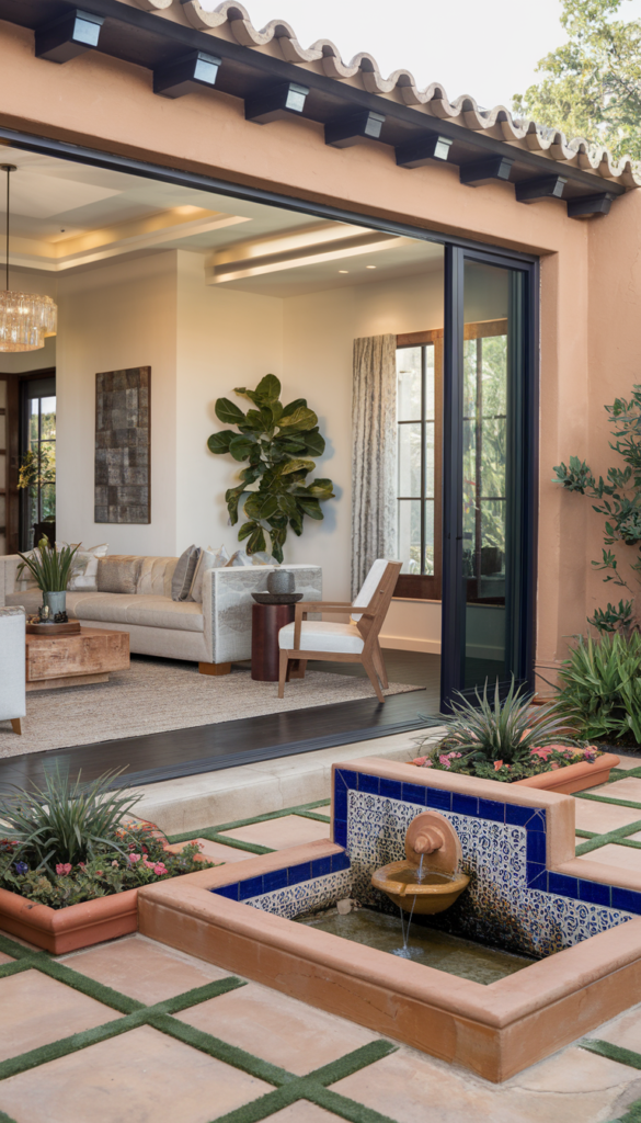 Wooden water wheel in pond
