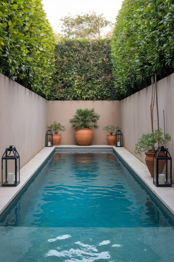 Artificial turf by pool