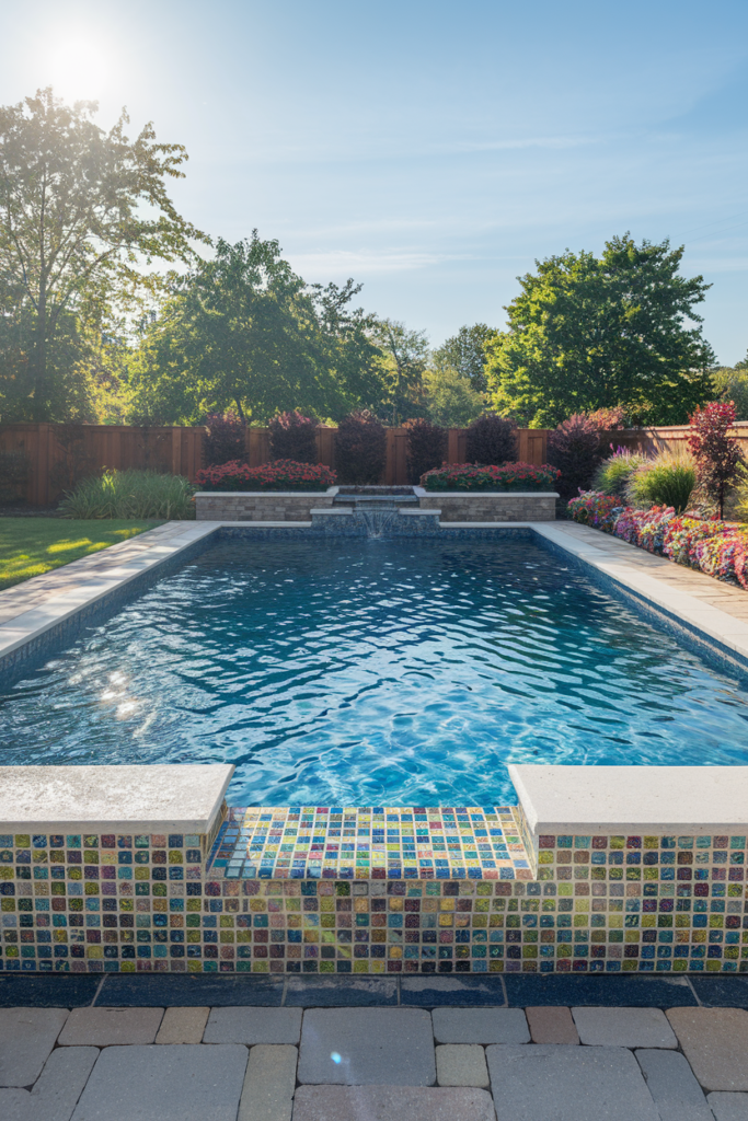 Poolside dining area