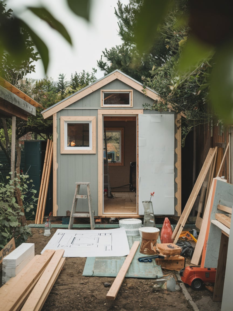 Sliding barn door in tiny house