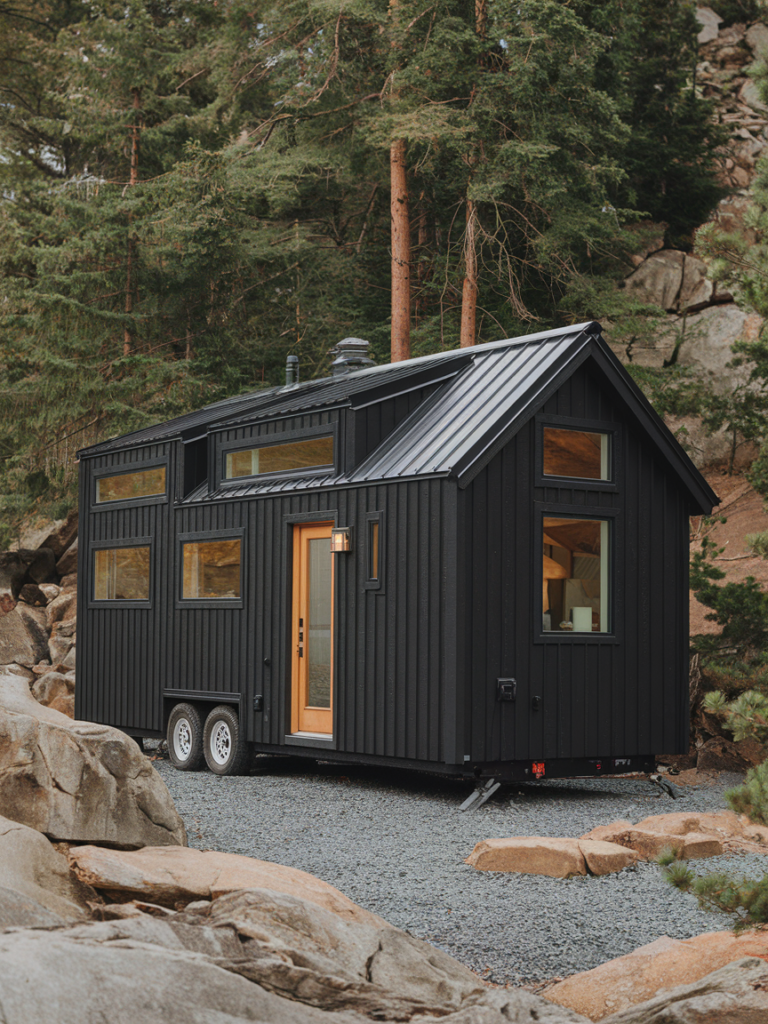 Reclaimed wood in tiny house