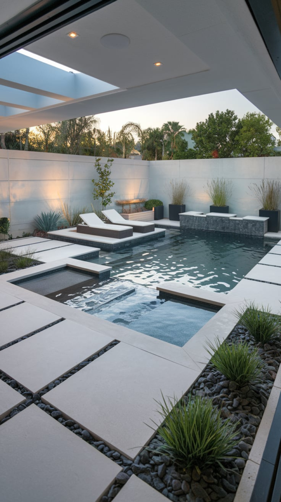 Pool with vibrant mosaic tile accents