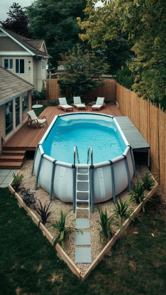 Hammock near pool under trees