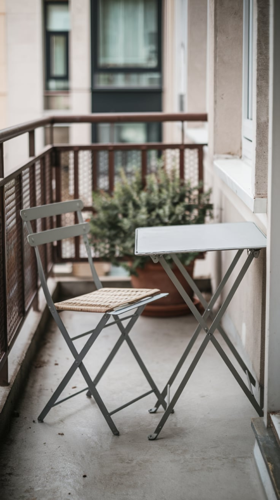 Hanging chair on balcony