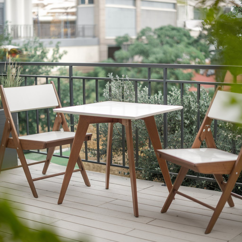 Retractable canopy on balcony