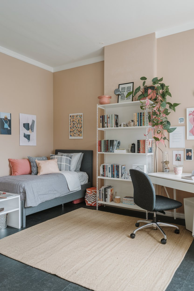 Cozy textured dorm room