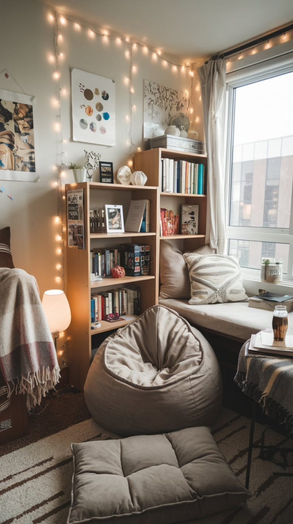 DIY photo wall in dorm