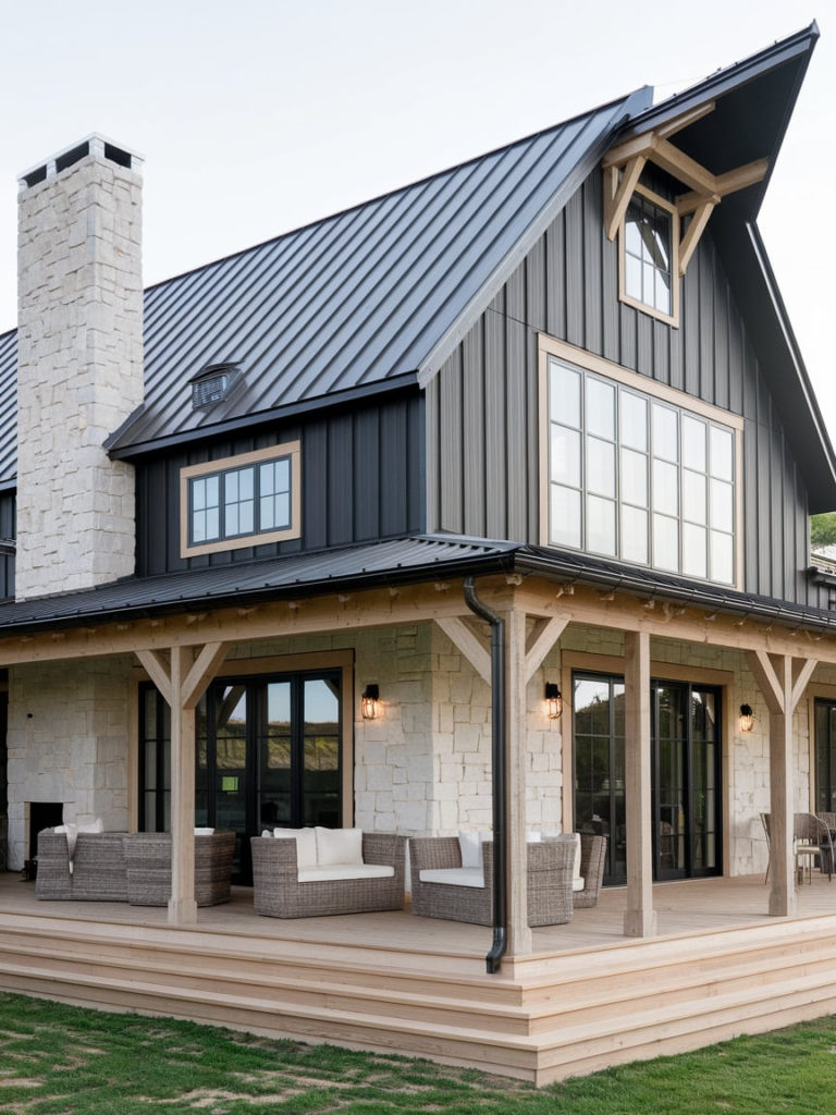 Whitewashed Brick Porch