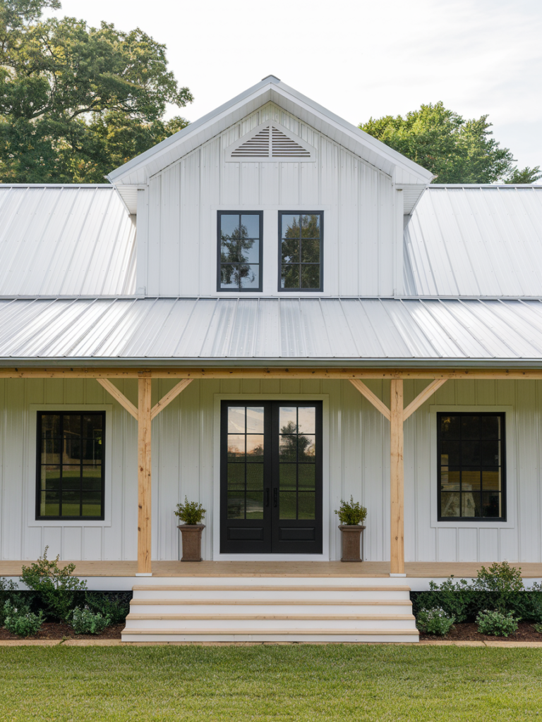 Tropical porch with palm trees and bright colors