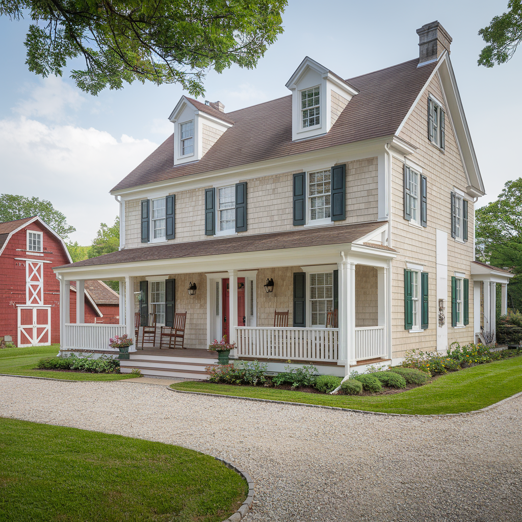 Beautifully designed double-wide front porch