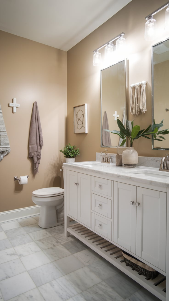 Spa-like bathroom with freestanding tub