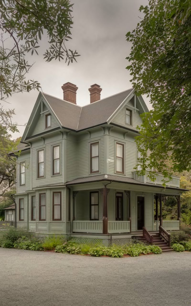 Dark painted barn exterior