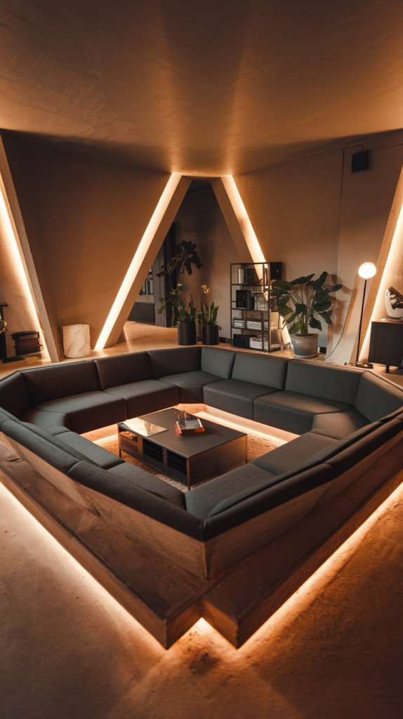 Sunken living room design