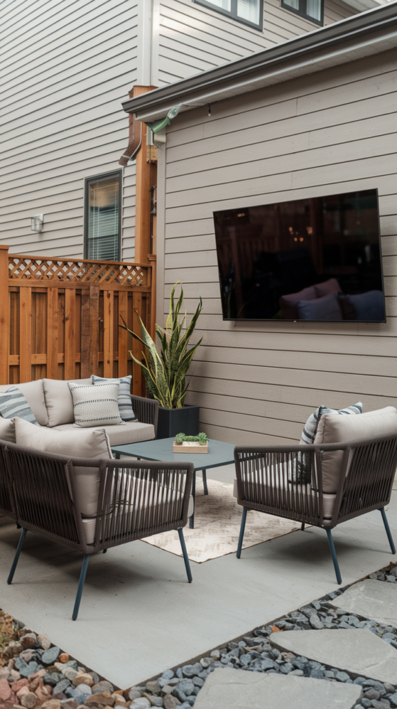 Rustic wooden deck