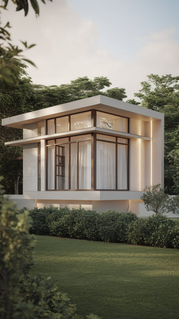 Black and white modern house exterior