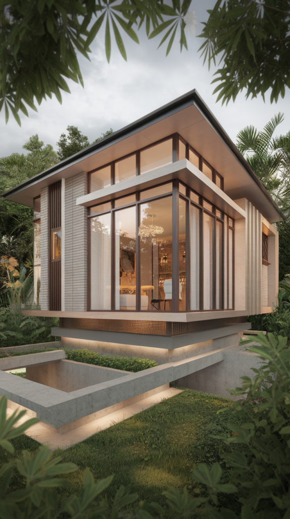 Modern house with flat roof