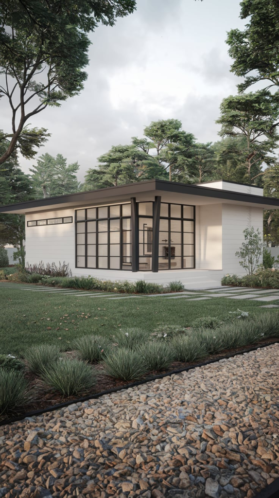 Monolithic modern house exterior