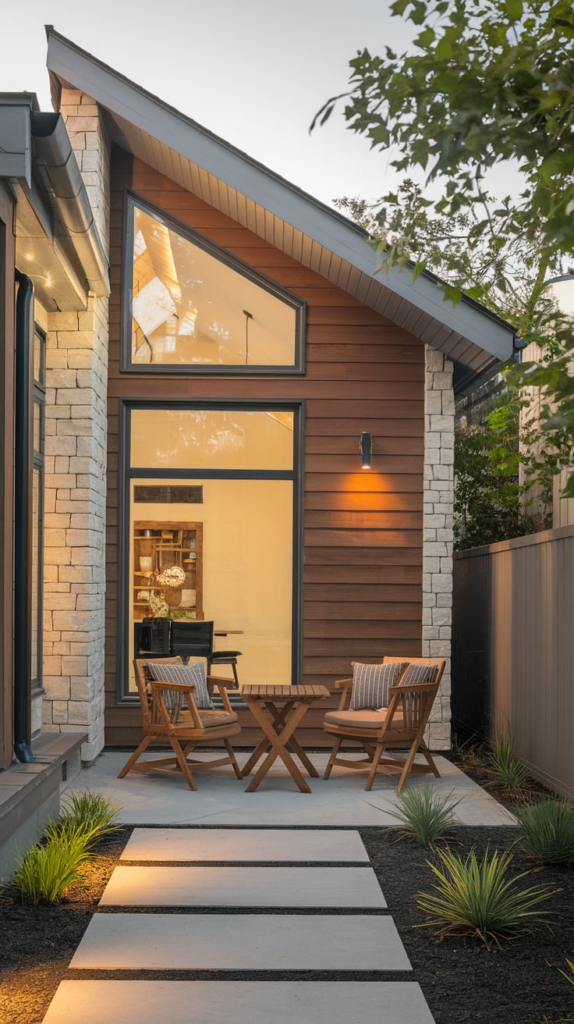 Open-air courtyard in modern home