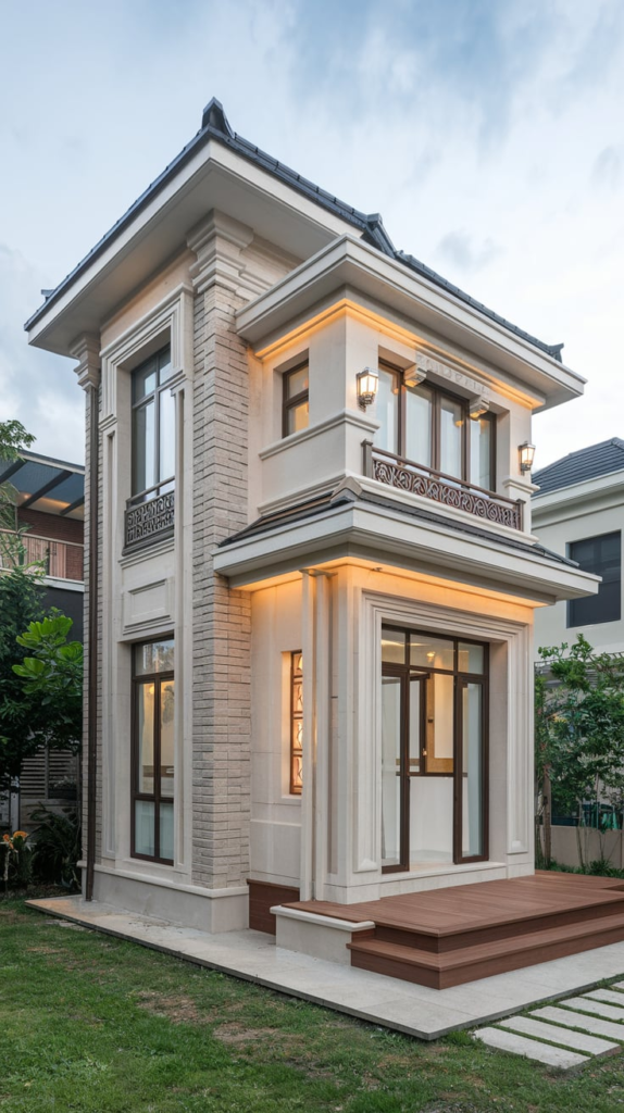 Large pivot door on modern house
