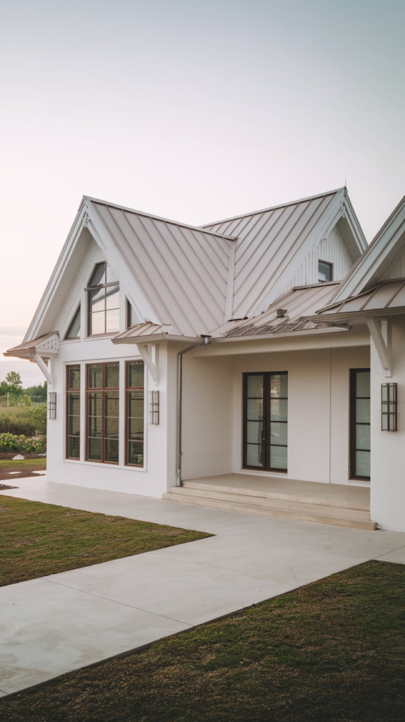 Hidden garage door on modern house