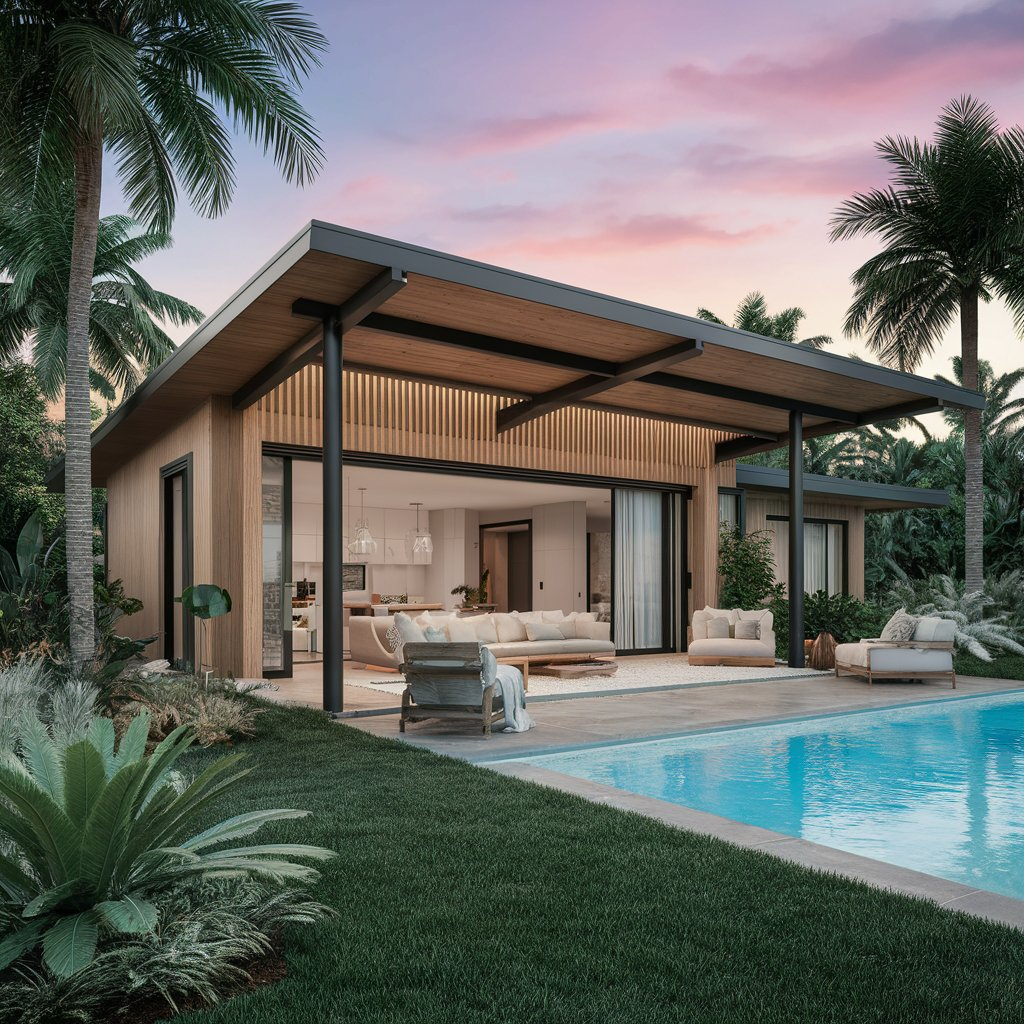 Minimalist Roof with Bold Furniture