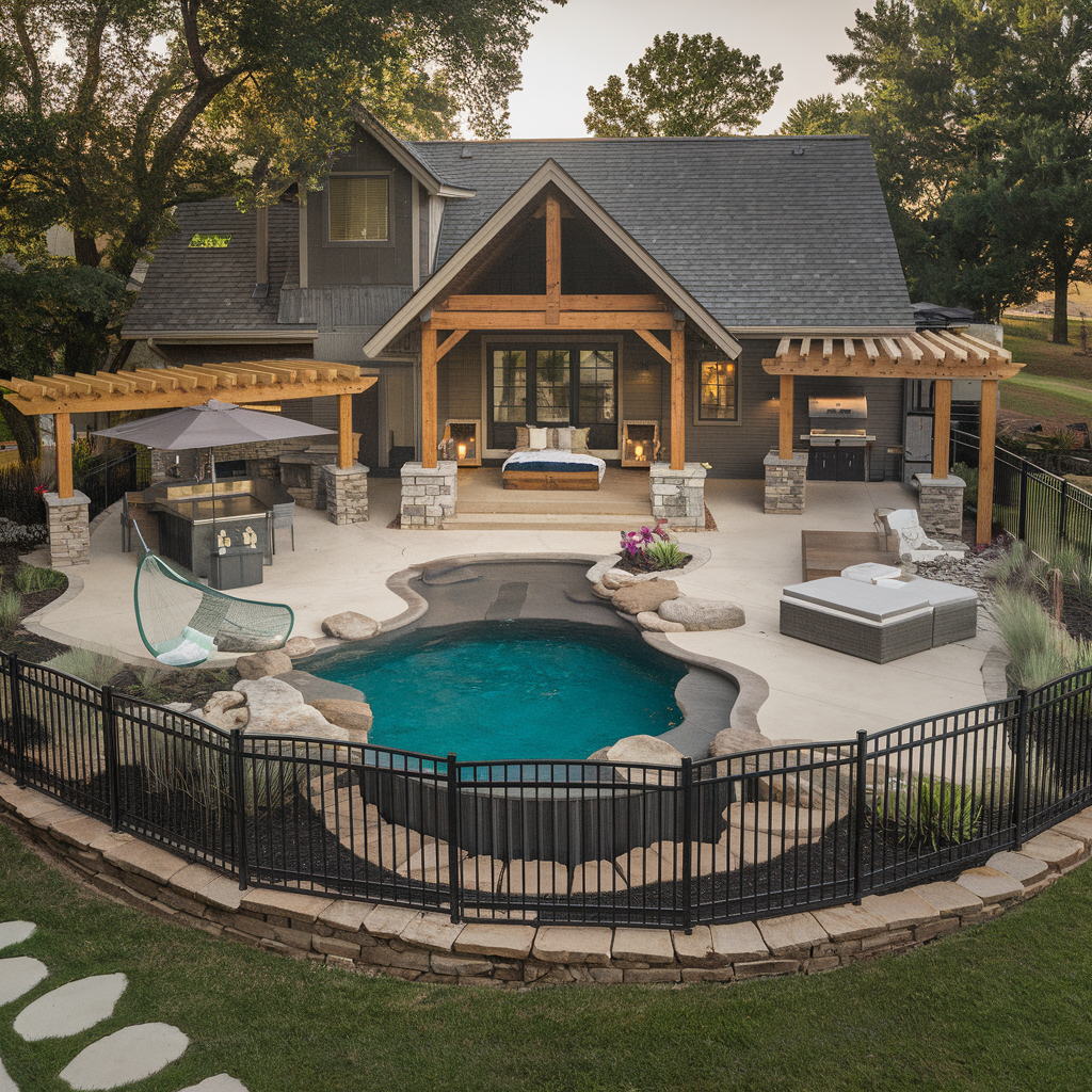 Sailcloth Canopy with Outdoor Lounge