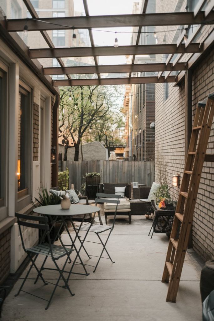 Gravel ground cover on patio
