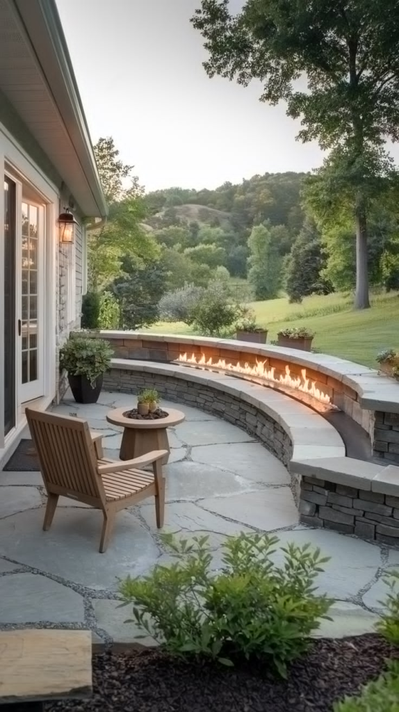 Wooden pergola on patio