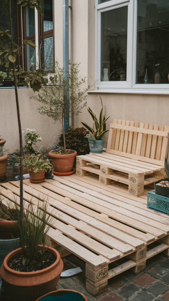 Hammock and swing chair on patio