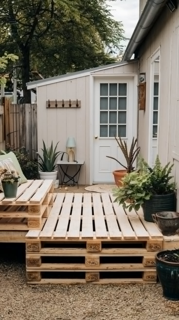 DIY water fountain on patio