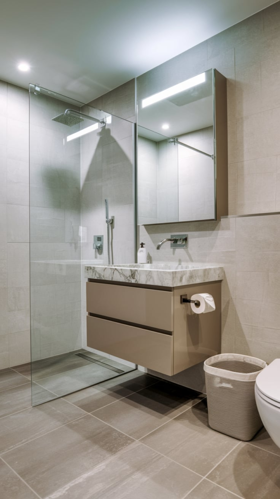 Modern bathroom door hardware
