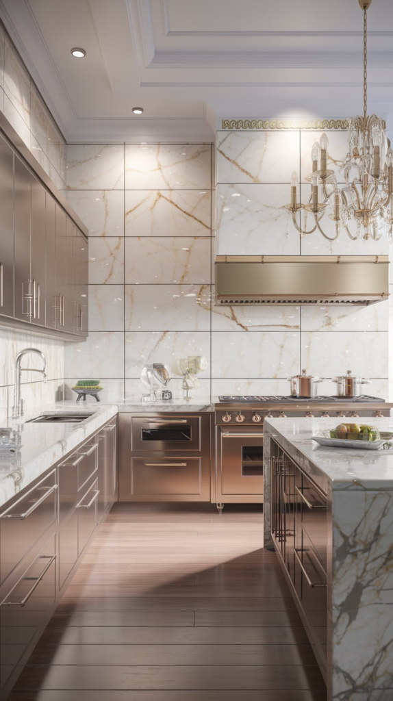 Bold kitchen accent wall