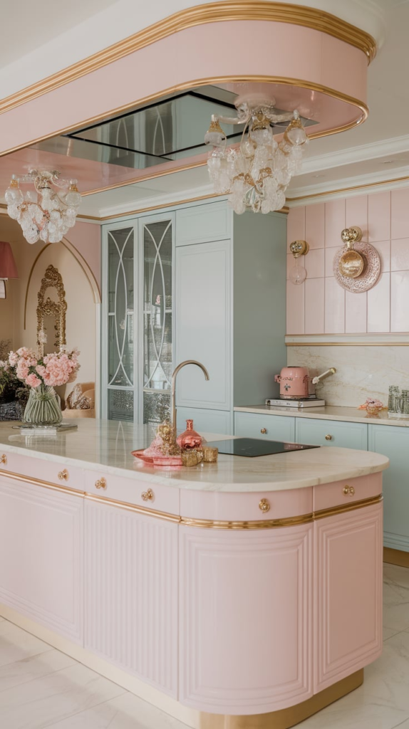 Repurposed furniture in kitchen