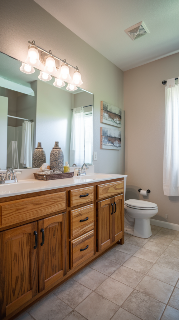 Patterned bathroom rug