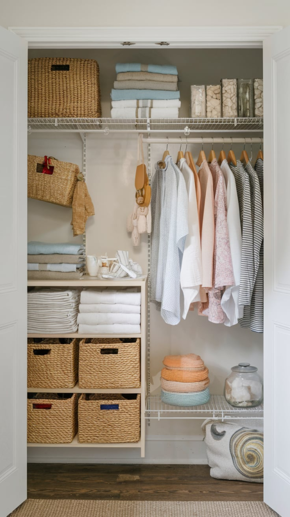 LED lights inside linen closet