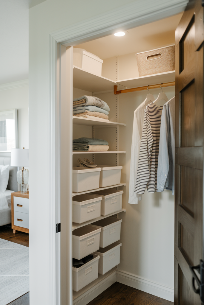 Double hanging rods in closet