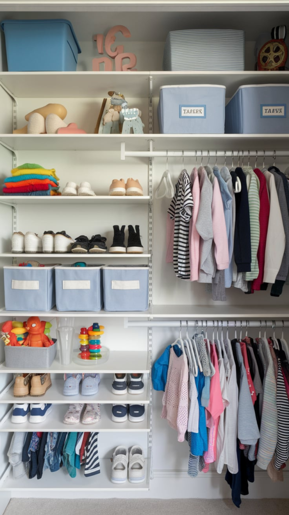 Hooks holding hats and bags