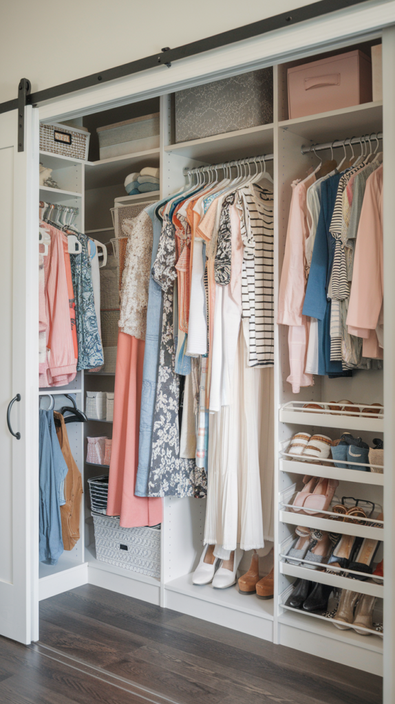 Hanging shoe organizer used for scarves and belts